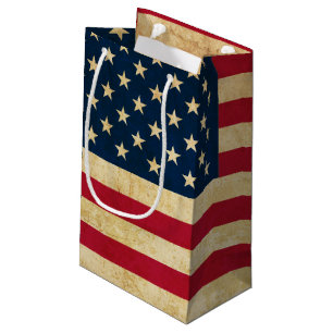 Vintage Patriotic American Flag Small Gift Bag