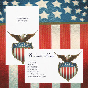 Vintage Patriotic, Bald Eagle with American Flag Business Card
