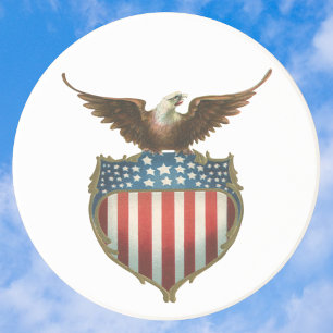 Vintage Patriotic, Bald Eagle with American Flag Coaster