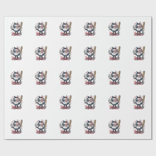 Vintage Patriotic Baseball Mascot Shirt Design_1 Wrapping Paper