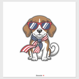 Vintage Patriotic Beagle Dog Sunglasses Shirt_1