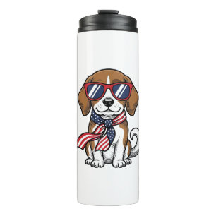 Vintage Patriotic Beagle Dog Sunglasses Shirt_1 Thermal Tumbler