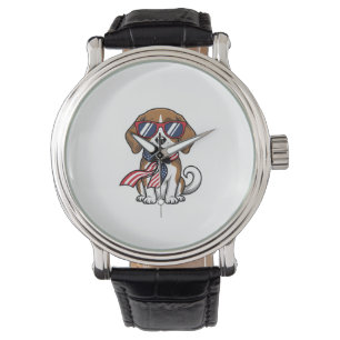 Vintage Patriotic Beagle Dog Sunglasses Shirt_1 Watch