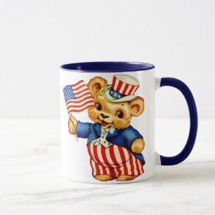 Vintage Patriotic Bear Mug