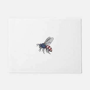 Vintage Patriotic Bee Vector Graphic Shirt Design_ Doormat