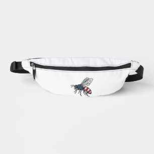 Vintage Patriotic Bee Vector Graphic Shirt Design_ Fanny Pack