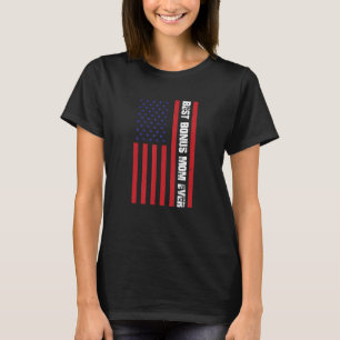 Vintage Patriotic Best Bonus Mom Stepmom Ever Amer T-Shirt