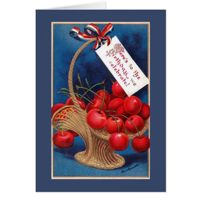 Vintage Patriotic Birthday Greeting Card (Front)