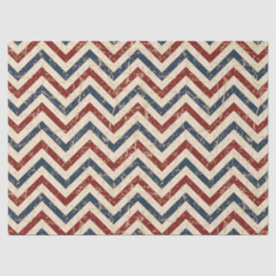 Vintage Patriotic Chevron Pattern Tissue Paper