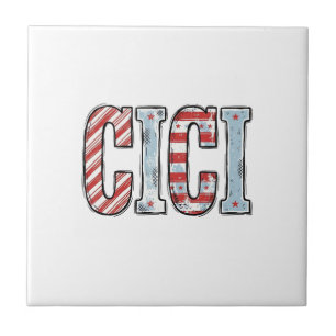 Vintage Patriotic CICI Name Vector Shirt Design_1 Tile