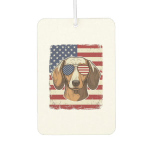Vintage Patriotic Dachshund Flag Sunglasses Vector Air Freshener