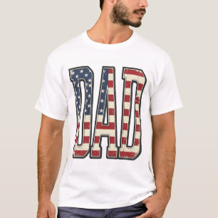 Vintage Patriotic Dad Flag Lettering Shirt Design_