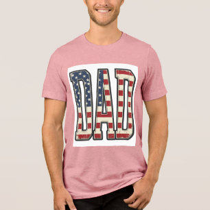 Vintage Patriotic Dad Flag Lettering Shirt Design_