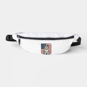 Vintage Patriotic Dog American Flag Shirt Design_1 Fanny Pack