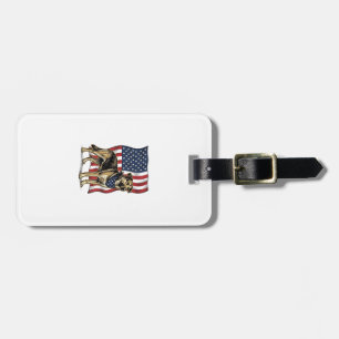Vintage Patriotic Dog Flag Vector Shirt Design_1 Luggage Tag