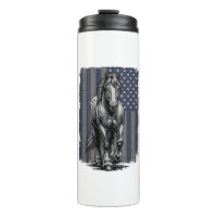 Vintage Patriotic Draught Horse Flag Vector Design