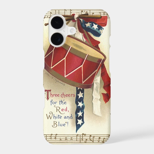 Vintage Patriotic, Drums with Musical Notes (Back)