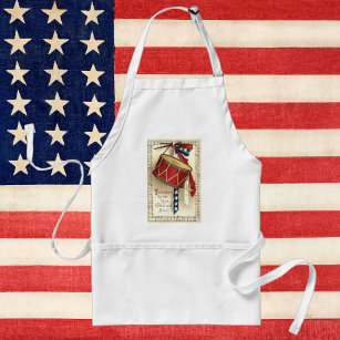 Vintage Patriotic, Drums with Musical Notes Standard Apron