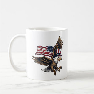Vintage Patriotic Eagle Flag Shirt Design_1 Coffee Mug