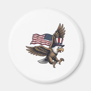 Vintage Patriotic Eagle Flag Shirt Design_1 Magnet