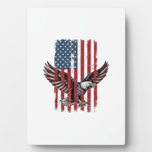 Vintage Patriotic Eagle Flag Shirt Design_1 Plaque