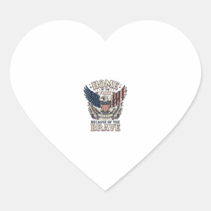 Vintage Patriotic Eagle Home of the Free Shirt_1 Heart Sticker