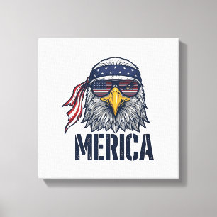 Vintage Patriotic Eagle Merica Shirt Design_1 Canvas Print