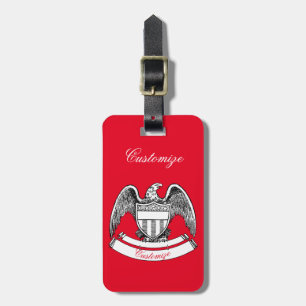 Vintage Patriotic Eagle Plaque Thunder_Cove Luggage Tag