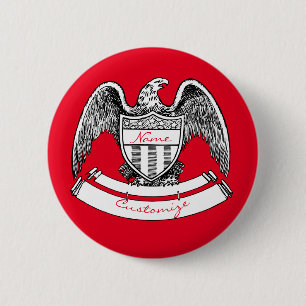 Vintage Patriotic Eagle PlaqueThunder_Cove 2 Inch Round Button