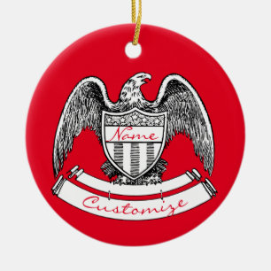 Vintage Patriotic Eagle PlaqueThunder_Cove Ceramic Ornament