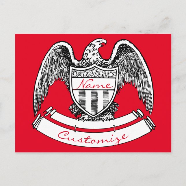 Vintage Patriotic Eagle PlaqueThunder_Cove Postcard (Front)