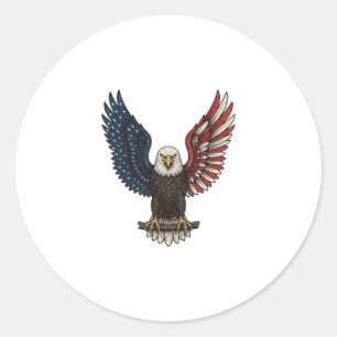 Vintage Patriotic Eagle Vector Shirt Design_1 Classic Round Sticker