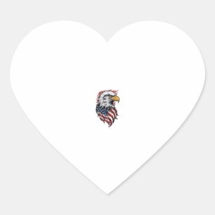 Vintage Patriotic Eagle Vector Shirt Design_1 Heart Sticker