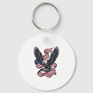 Vintage Patriotic Eagle Vector Shirt Design (2)_1 Keychain
