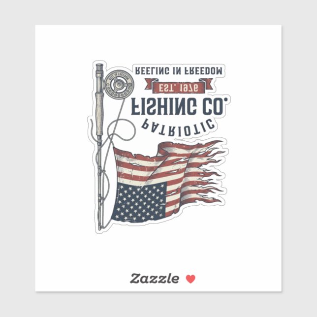 Vintage Patriotic Fishing Flag Vector Design_1 (Sheet)