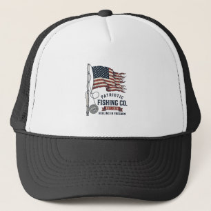 Vintage Patriotic Fishing Flag Vector Design_1 Trucker Hat