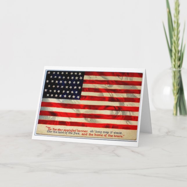 Vintage patriotic flag all-occasion greeting card (Front)