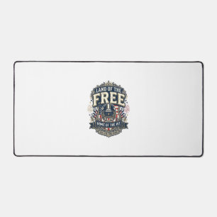 Vintage Patriotic Football Land of the Free Shirt_ Desk Mat