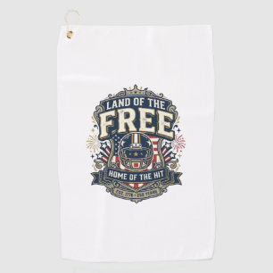 Vintage Patriotic Football Land of the Free Shirt_ Golf Towel