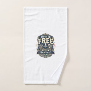 Vintage Patriotic Football Land of the Free Shirt_ Hand Towel