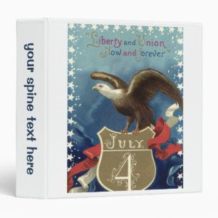 Vintage Patriotic Fourth of July, Eagle with Stars Binder