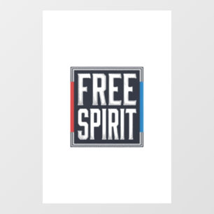 Vintage Patriotic Free Spirit Box Graphic Design_1 Window Cling