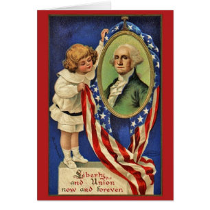 Vintage Patriotic George Washington Card