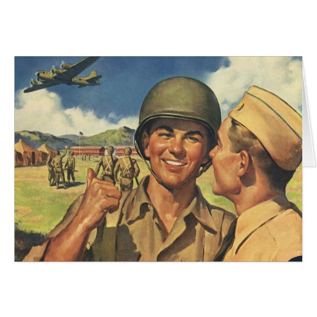 Vintage Patriotic Heroes, Military Airplane Men (Front Horizontal)