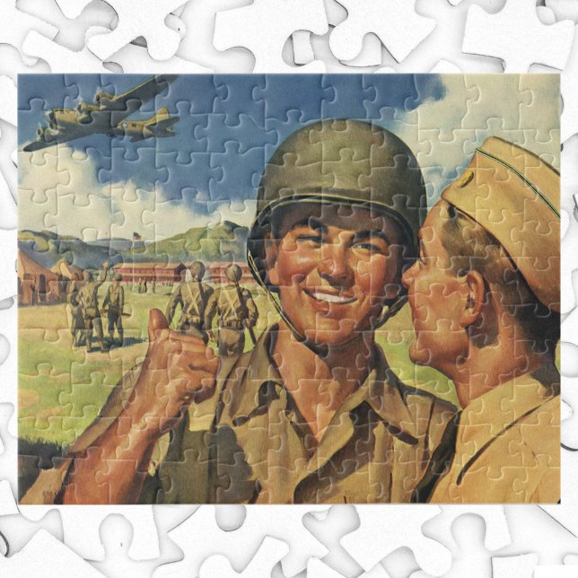 Vintage Patriotic Heroes, Military Airplane Men Jigsaw Puzzle (Creator Uploaded)