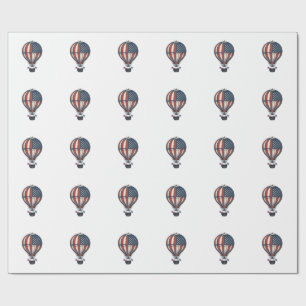 Vintage Patriotic Hot Air Balloon Shirt Design_1 Wrapping Paper
