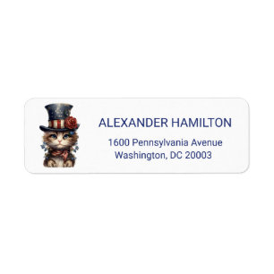 Vintage Patriotic Kitten Return Address