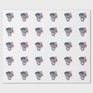 Vintage Patriotic Koala Flag Shirt Design_1 Wrapping Paper