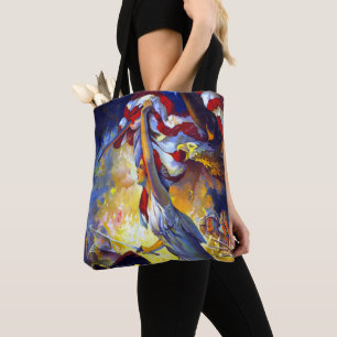 Vintage Patriotic Lady Liberty American Flag Eagle Tote Bag