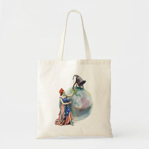 Vintage Patriotic Lady Liberty Magazine Cover Art Tote Bag